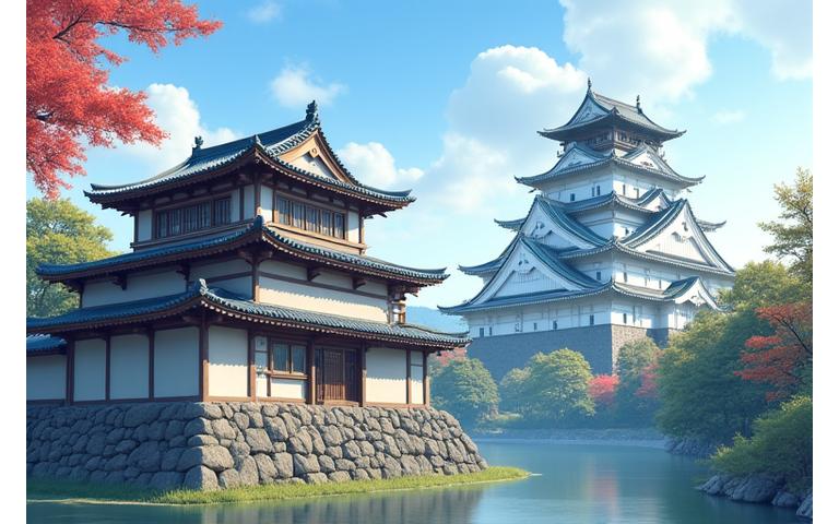 姫路城と武家屋敷の遠景