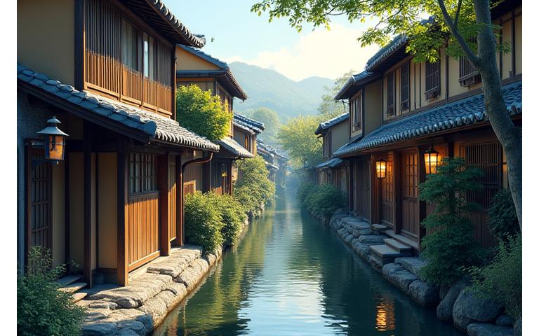 古い町並みが続く高山の風景